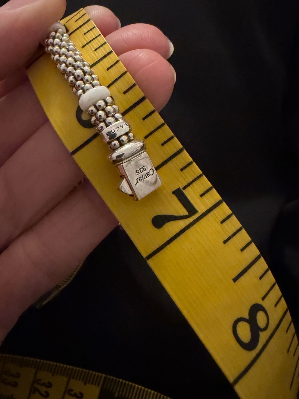 Lagos White Ceramic Station Caviar Bracelet | 6mm - Picture 4 of 4